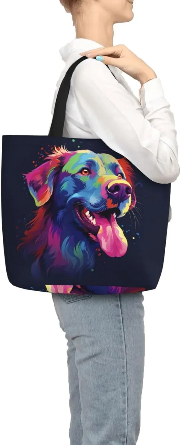 Tote Bag for Women Grocery Bag Reusable Shopping Bag Colorful Heart Tree Handbag Foldable Shoulder Bag