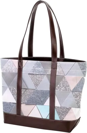 Tote Bag for Women, Large Tote Bag, Tote Bag with Zipper, Geometric Blue Yellow Fashion, Womens Tote Bag
