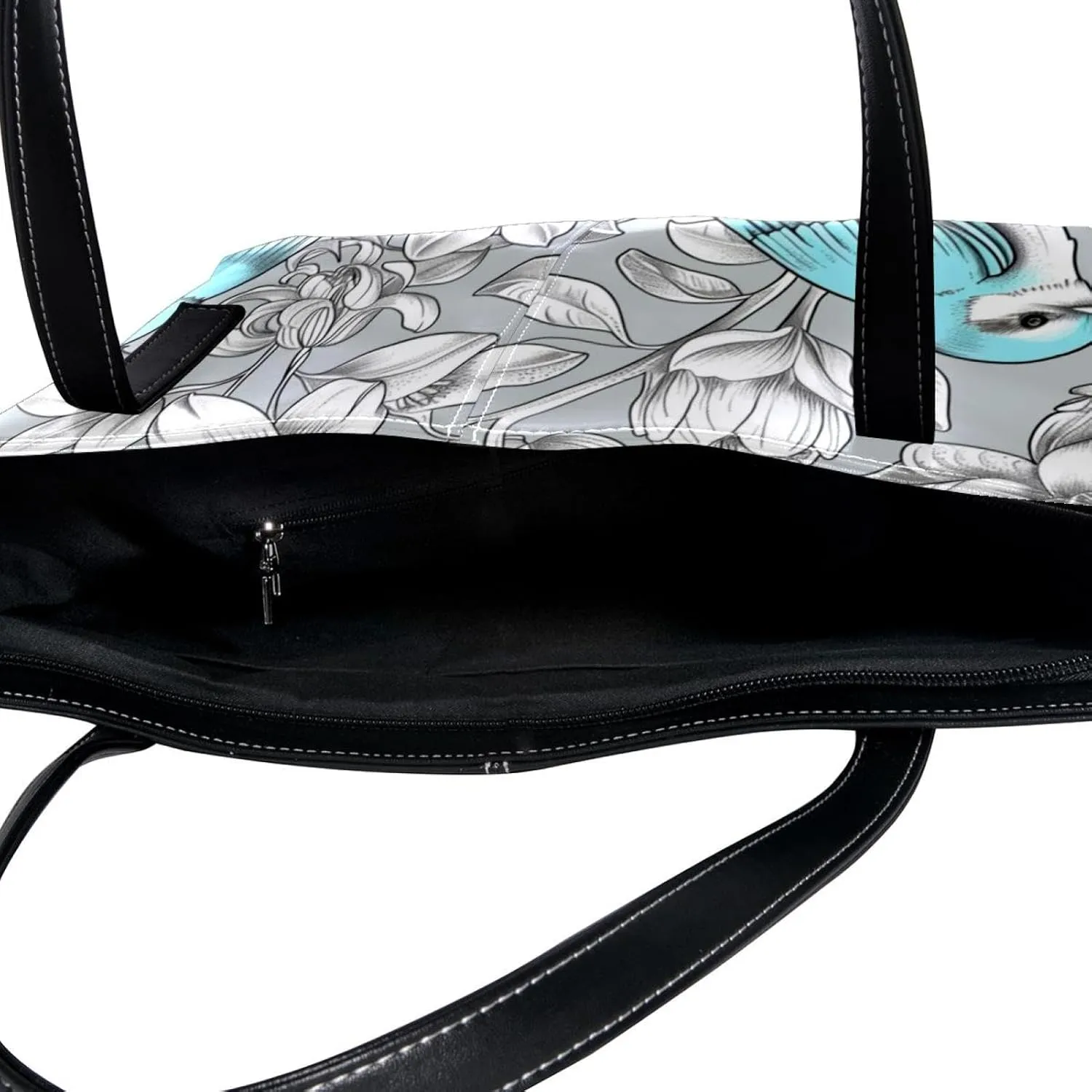 Tote Bag for Women, Large Tote Bag, Tote Bag with Zipper, Modern Flamingo Geometric Pattern, Tote Bags for Women