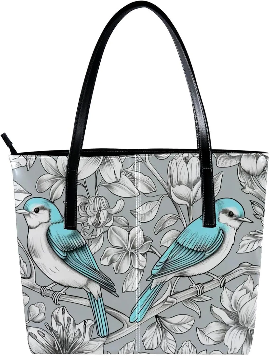 Tote Bag for Women, Large Tote Bag, Tote Bag with Zipper, Modern Flamingo Geometric Pattern, Tote Bags for Women