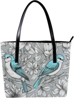 Tote Bag for Women, Large Tote Bag, Tote Bag with Zipper, Modern Flamingo Geometric Pattern, Tote Bags for Women