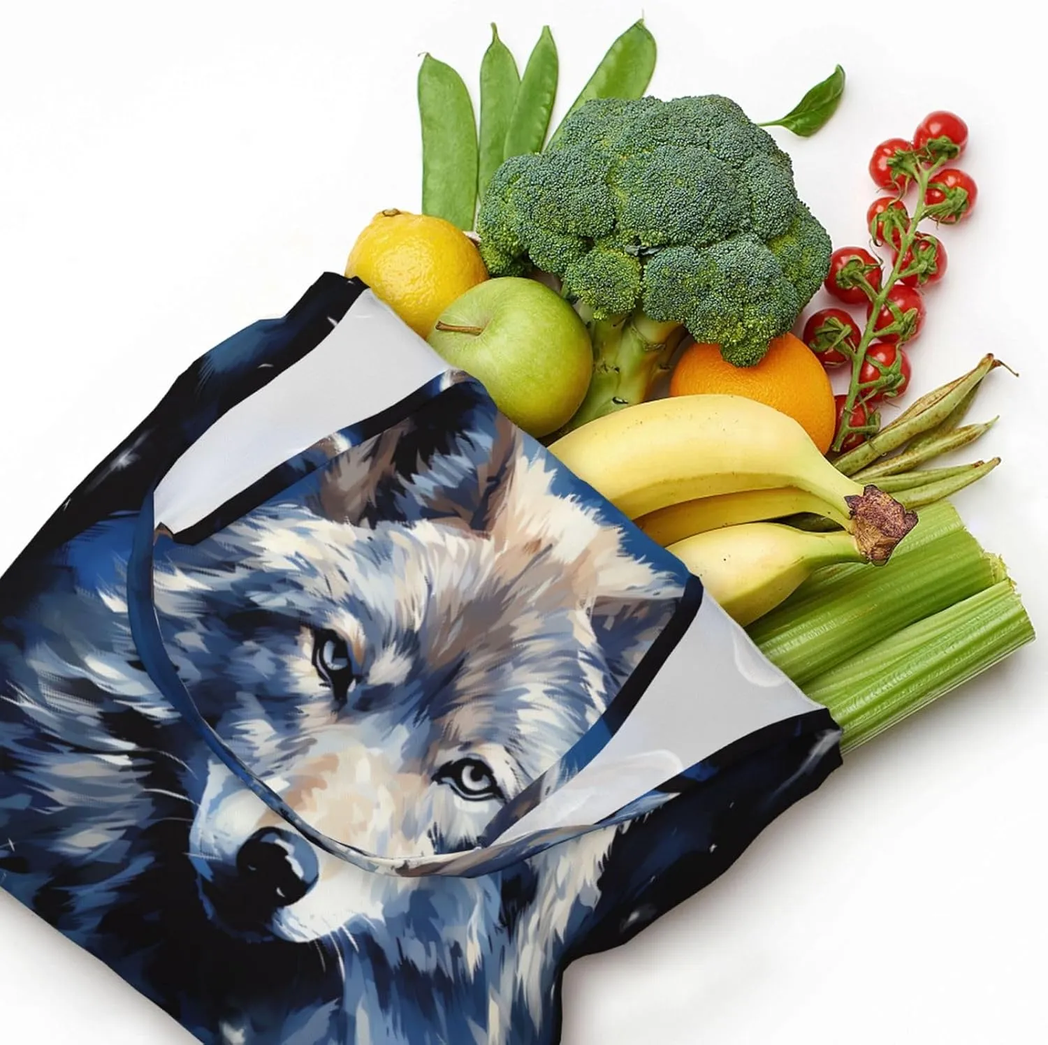 Tote Bag for Women Reusable Grocery Bag Canvas Shopping Bag Camomile pattern Handbag Foldable Shoulder Bag