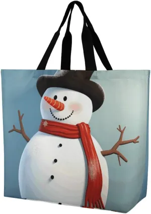 Tote Bag Grocery Bag for Women Shopping Bag Cute Snowman Handbags Beach Bag Shoulder Bag for Shopping