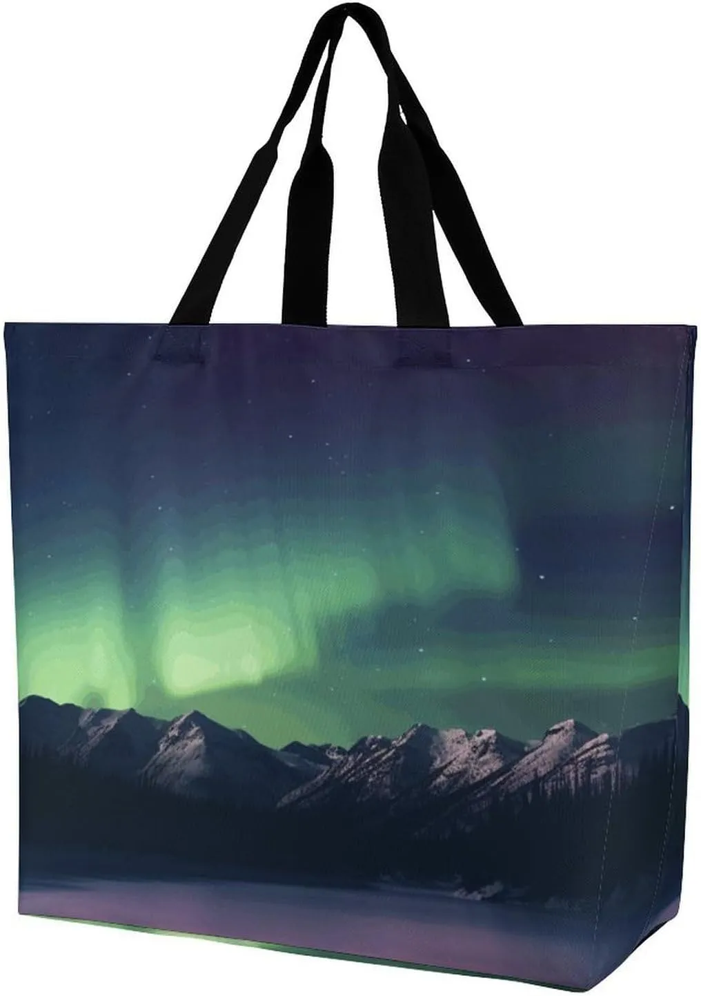 Tote Bag Grocery Bag for Women Shopping Bag Northern Aurora Night Handbags Beach Bag Shoulder Bag for Shopping