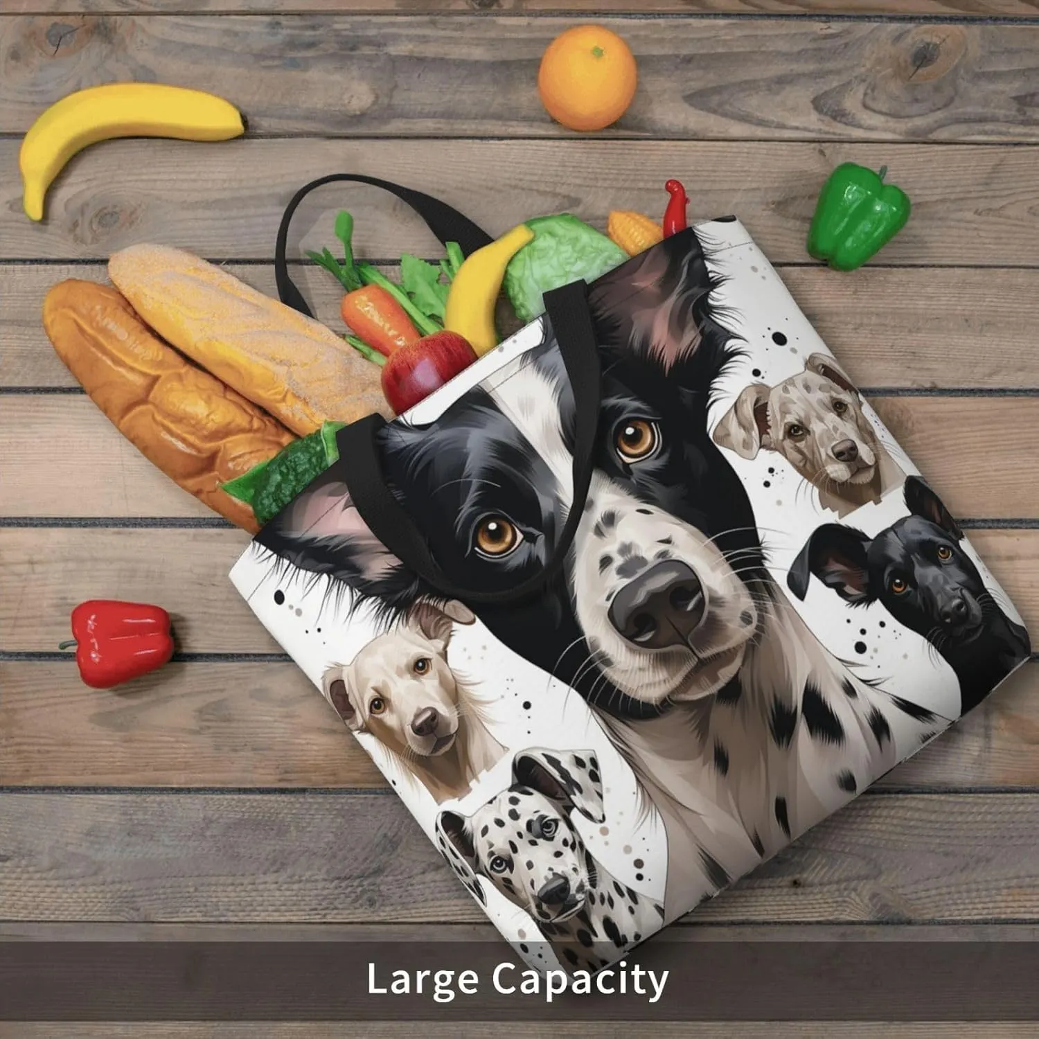 Tote Bag Large Capacity Grocery Bag With Zipper Quiet Garden Shopping Bag Shoulder Bag for Women
