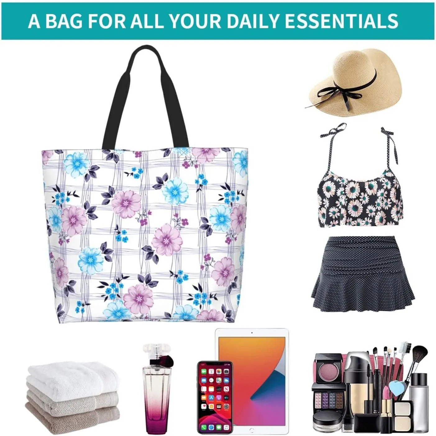 Tote Shoulder Bag Large Durable Handbag Lightweight Stylish for Daily Use-19.7x15.7x5.9 Inch