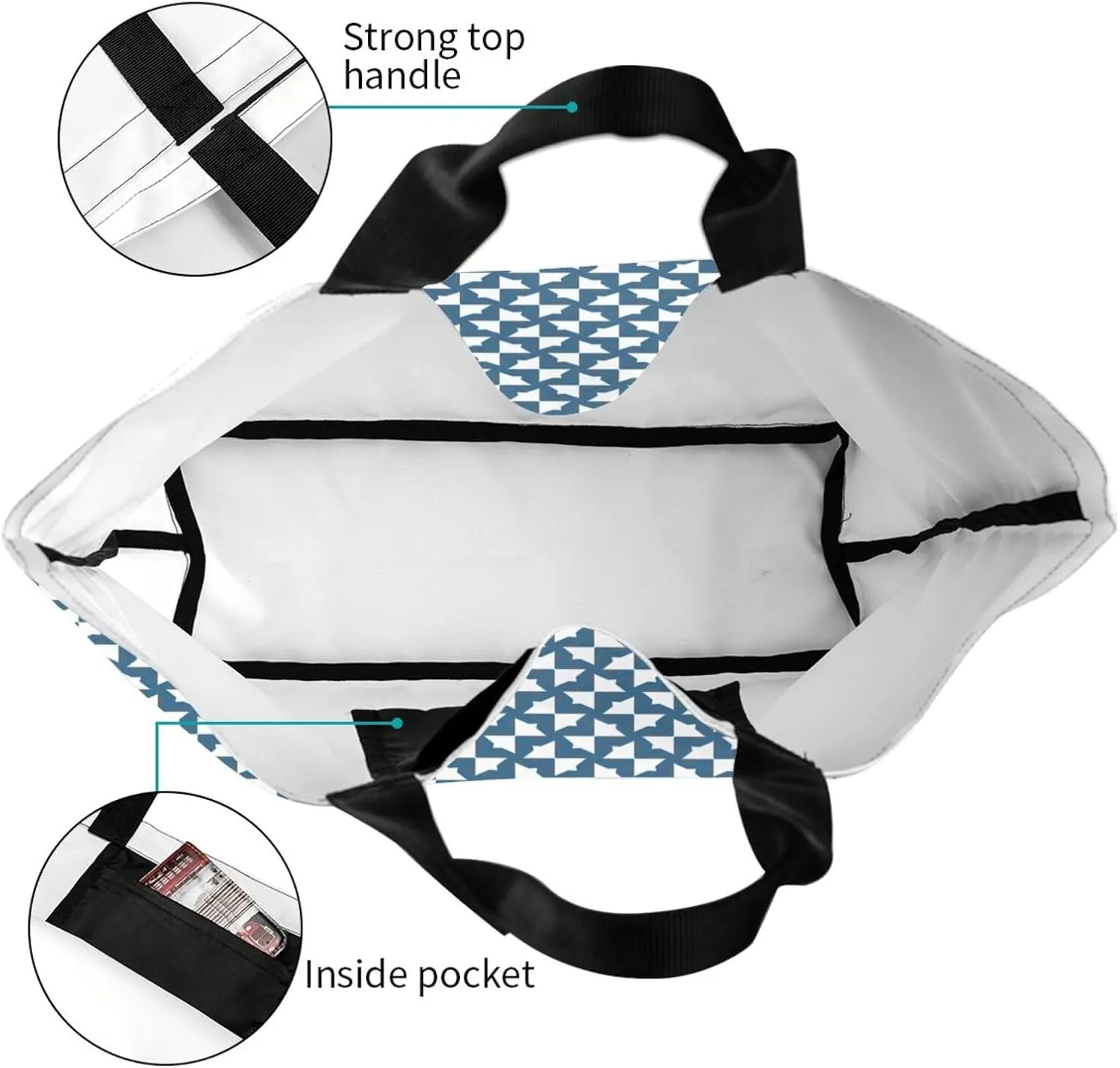 Tote Shoulder Bag Large Durable Handbag Lightweight Stylish for Daily Use-19.7x15.7x5.9 Inch
