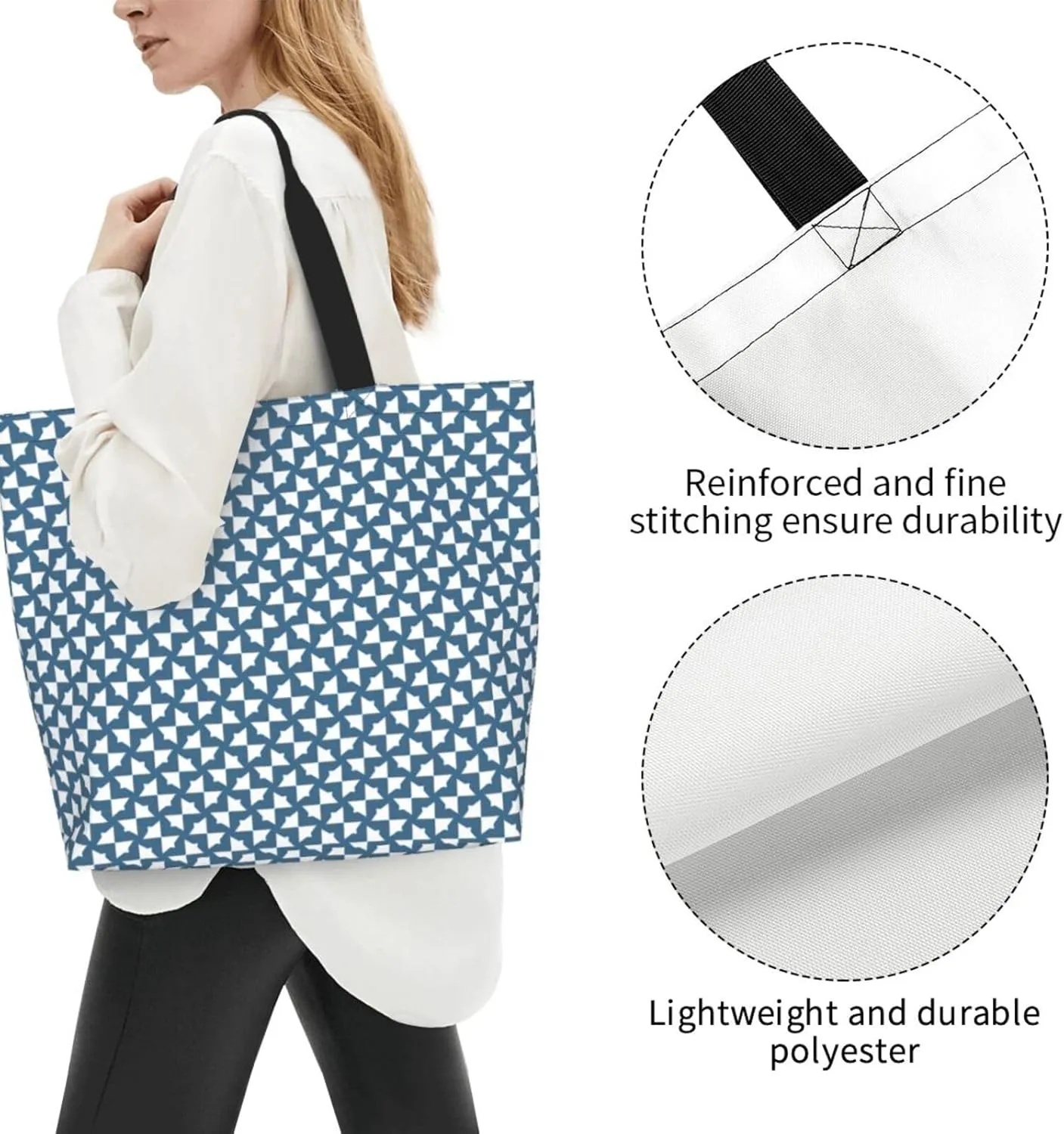 Tote Shoulder Bag Large Durable Handbag Lightweight Stylish for Daily Use-19.7x15.7x5.9 Inch