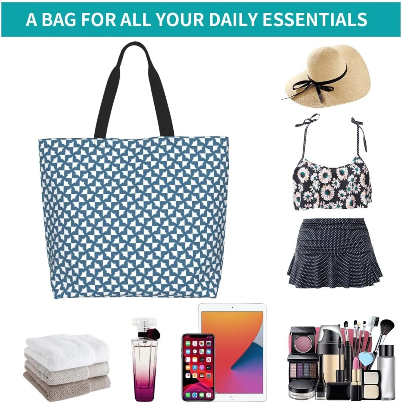 Tote Shoulder Bag Large Durable Handbag Lightweight Stylish for Daily Use-19.7x15.7x5.9 Inch