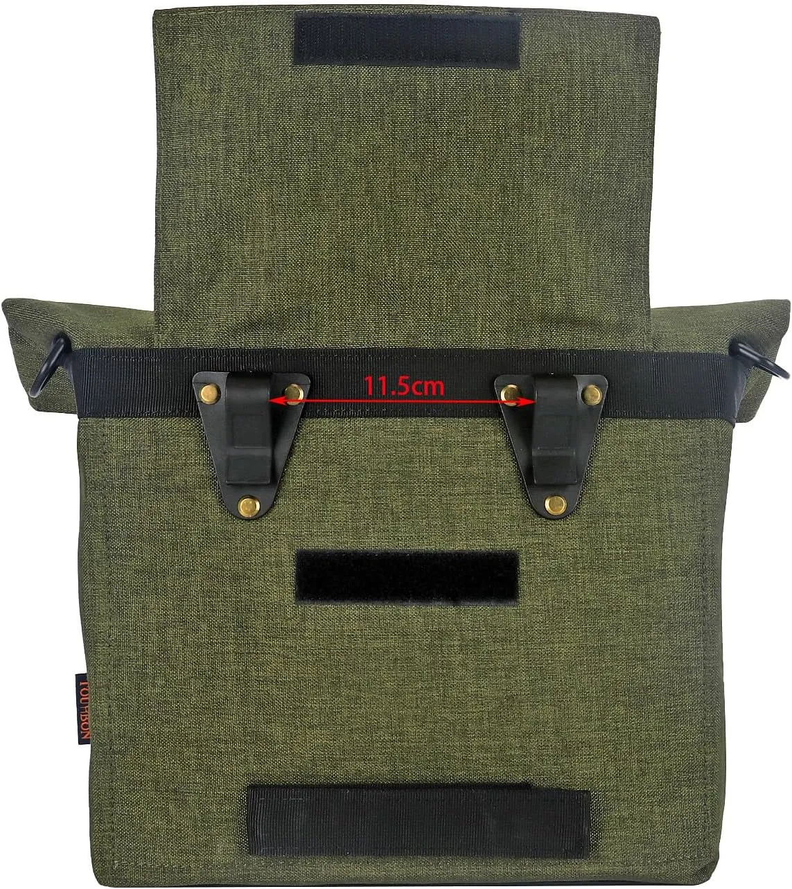 TOURBON Nylon Double Pannier Shoulder Bags Bicycle Rear Rack Trunk Motorcycle Tail Seat Bag - Green