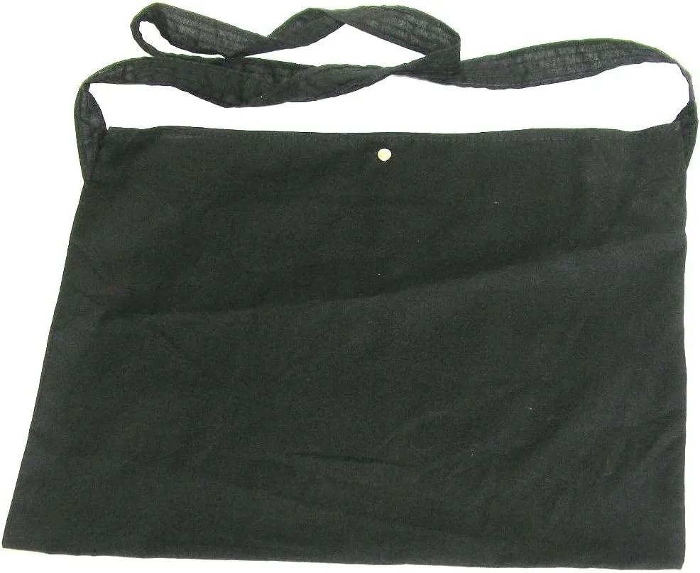 Traditional Cycling Musette Feed Race Tote Messenger Bag - Plain Black