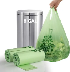 Trash Bags 8 Gallon with Handle, 30 Liter, 40 Count, AYOTEE Garbage Bags 8 Gallon for Kitchen Food Scrap, Waste Basket Bag，Unscented Medium Trash Can Liners for Office