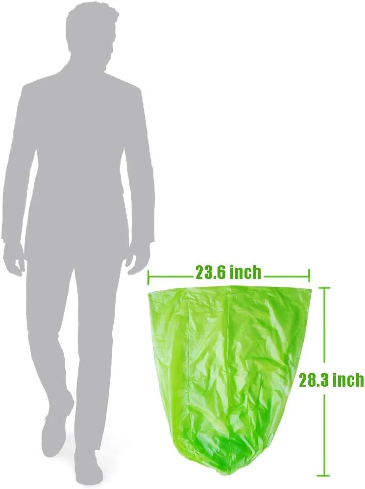 Trash Bags Biodegradable, Strong Rubbish Bags, Trash bags Recycling & Degradable Garbage Bags, Compostable Bags (Green, 13 Gallon)