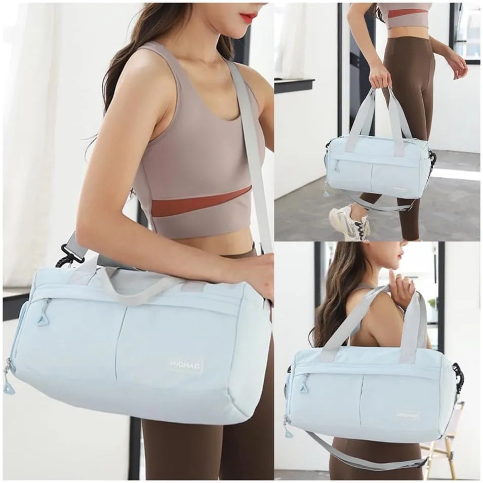 Travel Bag for Women with Shoe Compartment, Weekender Bag Gym Bag for Women, Dry-Wet Separation, Multifunctional Large Capacity and Premium Oxford Fabric (Blue)
