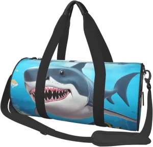 Travel Duffel Bag Foldable Weekender Overnight Bag Shark Ocean Theme Sports Tote Gym Bags Large Capacity Lightweight Carry On Luggage Bags for Men Women