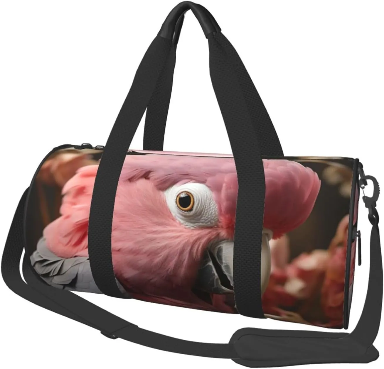 Travel Duffel Bag Foldable Weekender Overnight Bags Grey Rose-Breasted Cockatoo Sports Tote Gym Bag Large Capacity Lightweight Carry On Luggage Bags for Men Women
