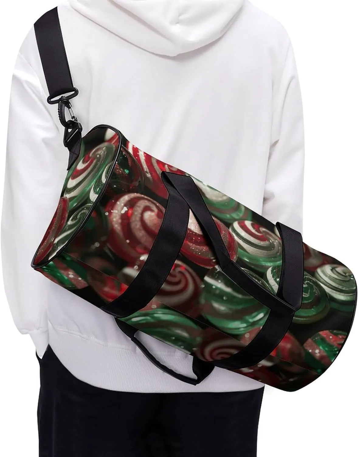 Travel Duffel Bag for Men And Women,Striped Hard Candy Waterproof Sports Fitness Bag Portable Travel Duffel Bag