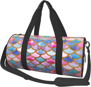 Travel Duffel Bag For Men Women-Mermaid Scales Weekend Bag-Large Capacity Sport Gym Bag