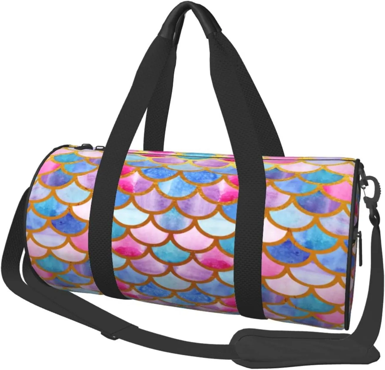 Travel Duffel Bag For Men Women-Mermaid Scales Weekend Bag-Large Capacity Sport Gym Bag