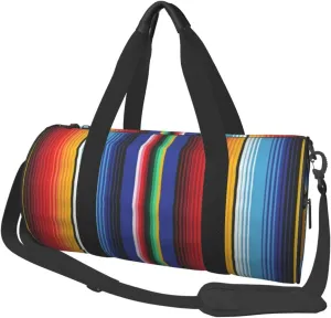 Travel Duffel Bag For Men Women-Mexican Serape Blanket Stripes Weekend Bag-Large Capacity Sport Gym Bag