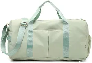 Travel Duffel Bag Gym Sports Duffle Bag with Wet Pocket & Shoes Compartment Water Resistant Luggage Packable Duffle Bag Weekender Bag for Women and Men (green)