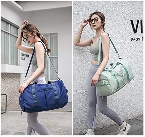 Travel Duffel Bag Gym Sports Duffle Bag with Wet Pocket & Shoes Compartment Water Resistant Luggage Packable Duffle Bag Weekender Bag for Women and Men (green)