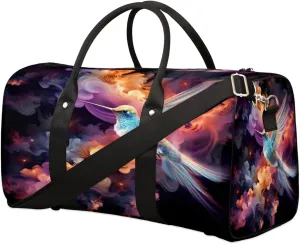 Travel Duffel Bag, Hummingbird Sports Tote Gym Bag Foldable Weekender Bag Carry on Luggage Handle Bag Overnight Shoulder Bag for Women Men