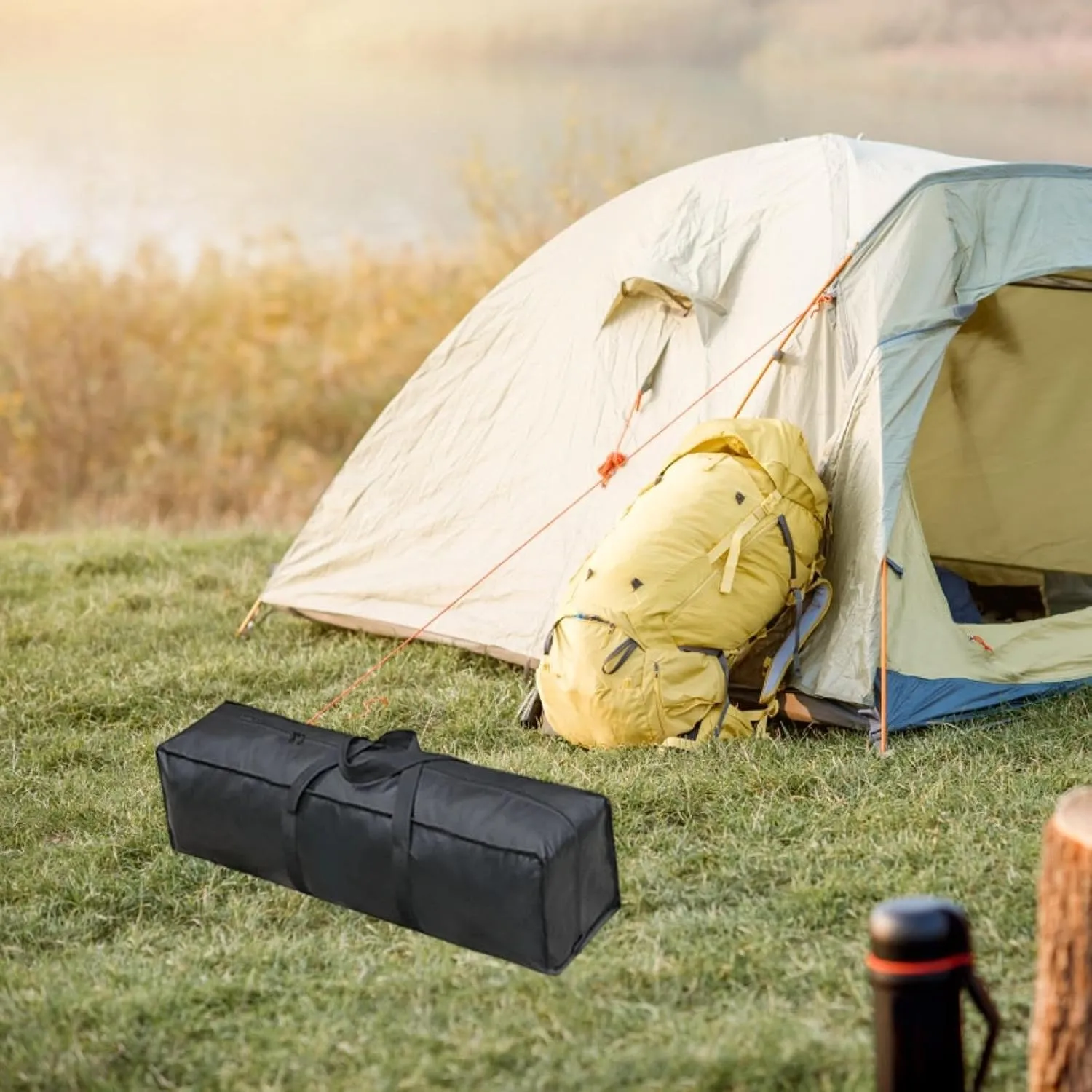 Travel Duffel Bag Luggage Bag Organizer Portable Zippered Water Resistant Large Sports Equipment Storage for Gym Fishing, 60cmx25cmx25cm