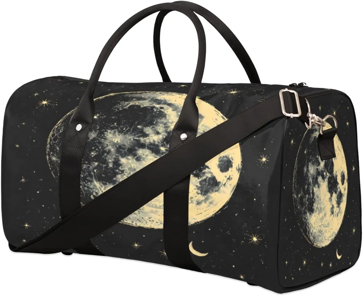 Travel Duffel Bag Moon Outerspace Waterproof Sport Gym Bag Foldable Travel Bag Overnight Bag Weekender Bag Handbag Sports Duffle Bags for Women Men Boys Girls