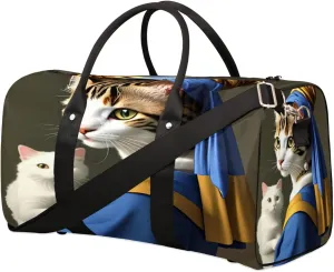 Travel Duffel Bag Pearl Earring Waterproof Sport Gym Bag Foldable Travel Bag Overnight Bag Weekender Bag Handbag Sports Duffle Bags for Women Men Boys Girls