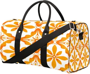 Travel Duffel Bag Yellow Portugeuse Tiles Waterproof Sport Gym Bag Foldable Travel Bag Overnight Bag Weekender Bag Handbag Sports Duffle Bags for Women Men Boys Girls