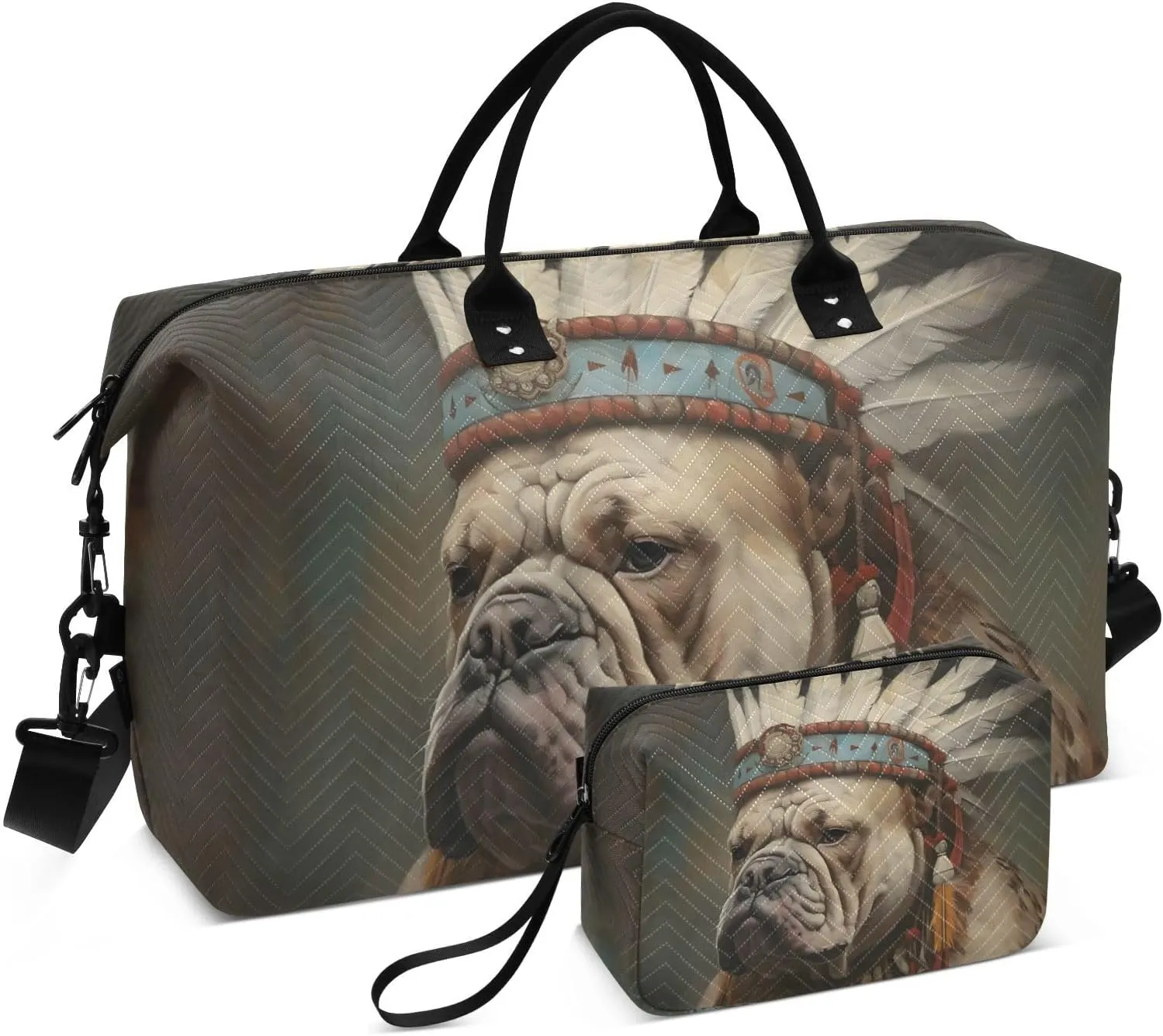 Travel Duffel Bags for Unisex-Adult, Personal Item Travel Duffel Bag with Shoes Compartment, Carry On Bag for Women, Travel, Gym, Weekend,Primitive Dog