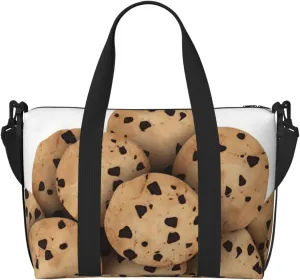 Travel Duffel Bags Personal Item Bag Carry On Luggage Bag Training Handbag Lightweight Waterproof Sports Gym Bag Food Chocolate Chip Biscuits Weekender Bag for Women Men, Black, One Size, Travel