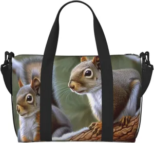 Travel Duffel Bags Personal Item Bag Carry on Luggage Bag Training Handbag Lightweight Waterproof Sports Gym Bag Little Squirrel Weekender Bag for Women Men