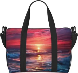 Travel Duffel Bags Personal Item Bag Carry on Luggage Bag Training Handbag Lightweight Waterproof Sports Gym Bag Warm Twilight Weekender Bag for Women Men