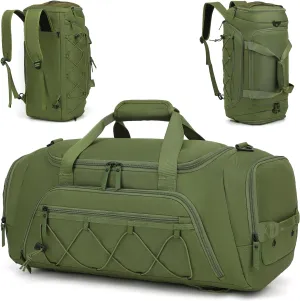 Travel Duffle Bag Backpack for Men 40L Medium Sports Gym Duffel with Wet Pocket & Shoes Compartment Carry on Overnight Weekender Bag for Travel, Green
