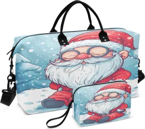 Travel Duffle Bag, Cartoon Winter Dwarf Gym Bag with Storage Bag Weekender Overnight Bag for Men Women Trip Sports Yoga