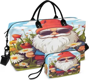 Travel Duffle Bag, Cool Dwarf Daisy Gym Bag with Storage Bag Weekender Overnight Bag for Men Women Trip Sports Yoga