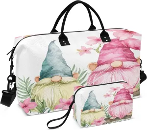 Travel Duffle Bag, Floral Dwarfs Gym Bag with Storage Bag Weekender Overnight Bag for Men Women Trip Sports Yoga