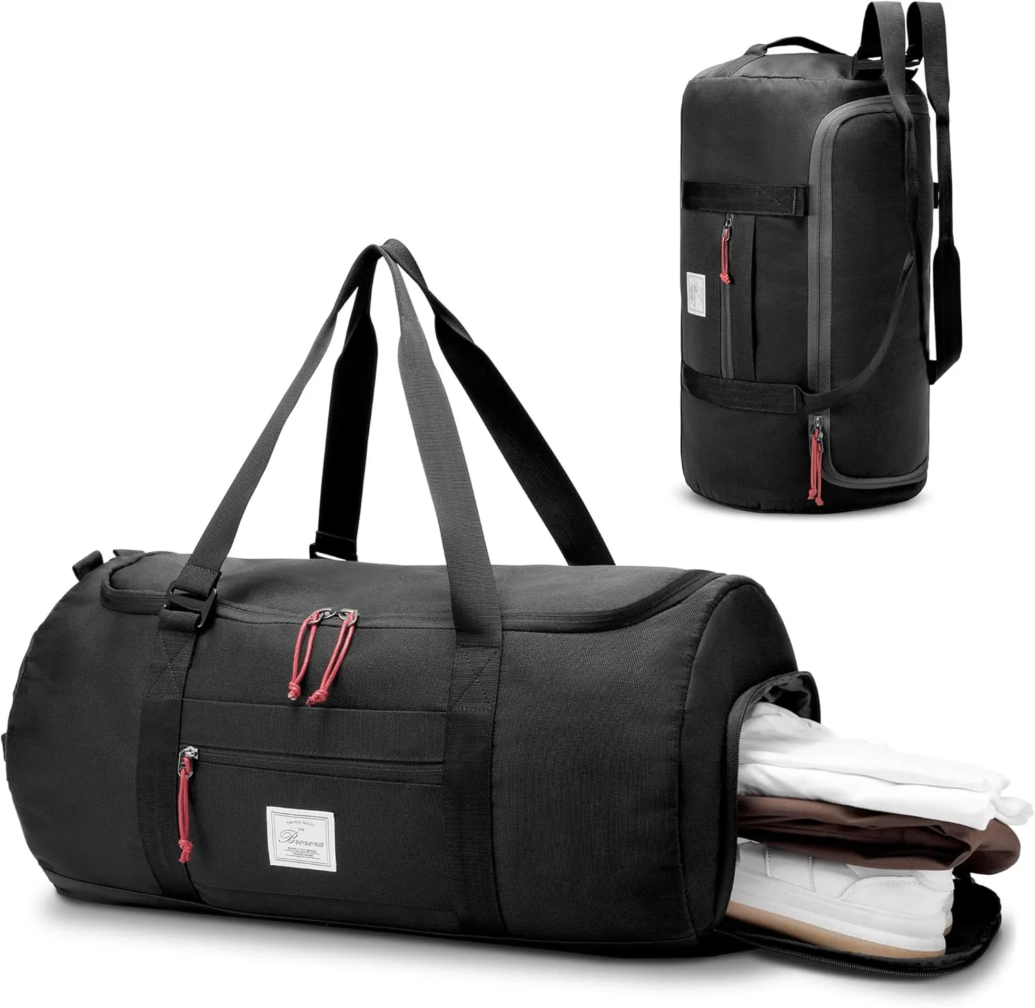 Travel Duffle Bag for Men 65L Large Size Traveling Duffel Bag Weekender Overnight with Shoes Compartment Multifunctional Sports Gym Bags (Black#1)
