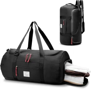 Travel Duffle Bag for Men 65L Large Size Traveling Duffel Bag Weekender Overnight with Shoes Compartment Multifunctional Sports Gym Bags (Black#1)