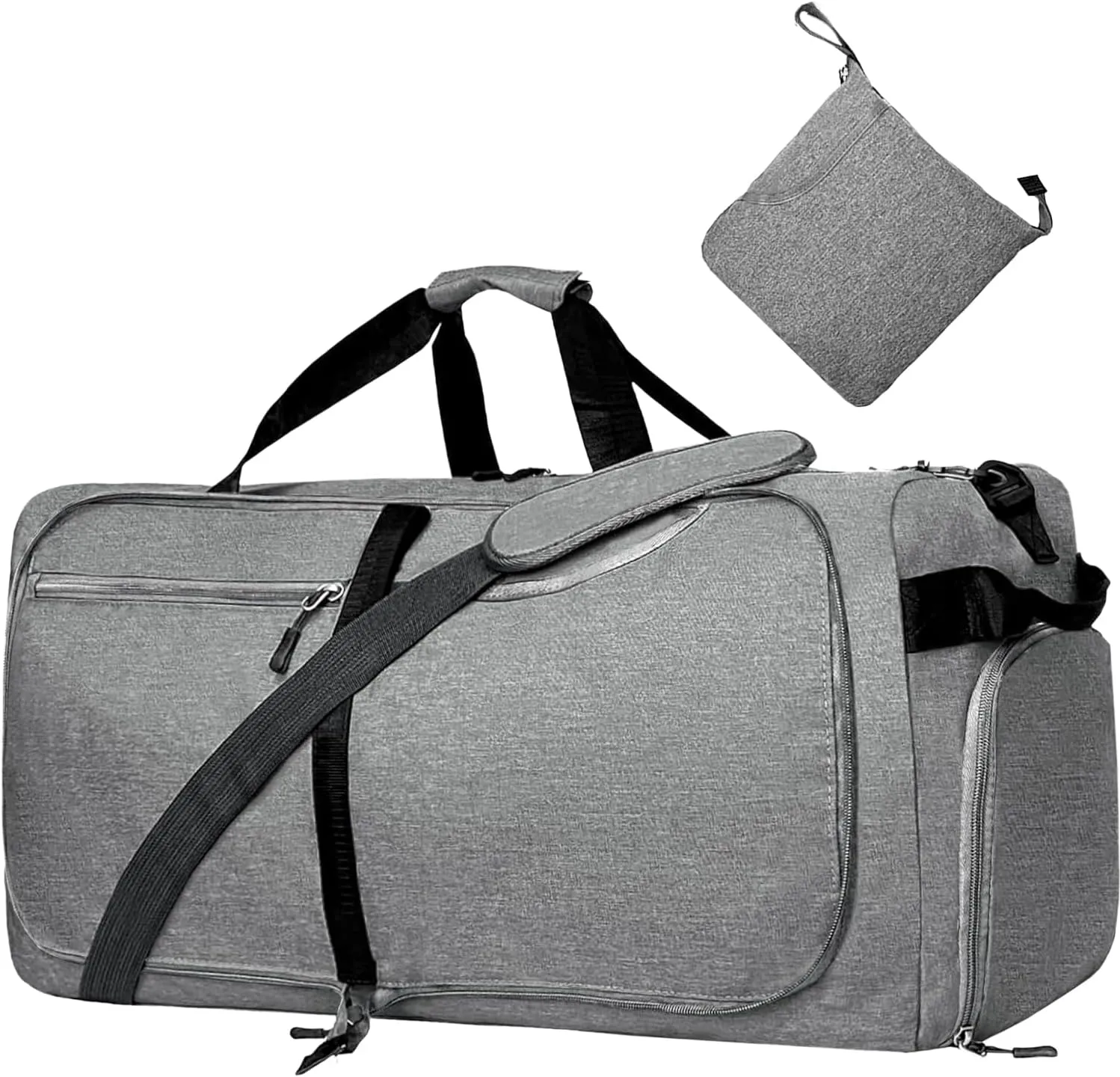 Travel Duffle Bag for Men, Extra Large Foldable Duffel Bags for Traveling with Shoes & Wet Compartment Waterproof Weekender Gym Bag for Men Women(150LDarkgrey)