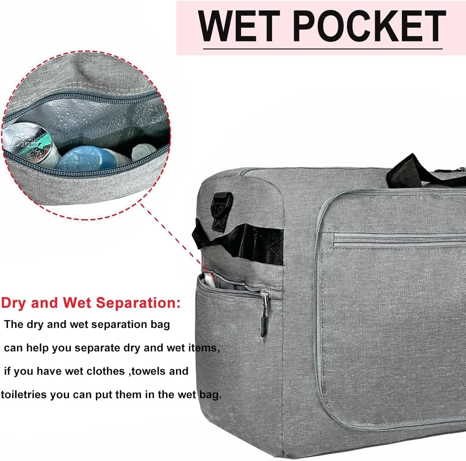 Travel Duffle Bag for Men, Extra Large Foldable Duffel Bags for Traveling with Shoes & Wet Compartment Waterproof Weekender Gym Bag for Men Women(150LDarkgrey)