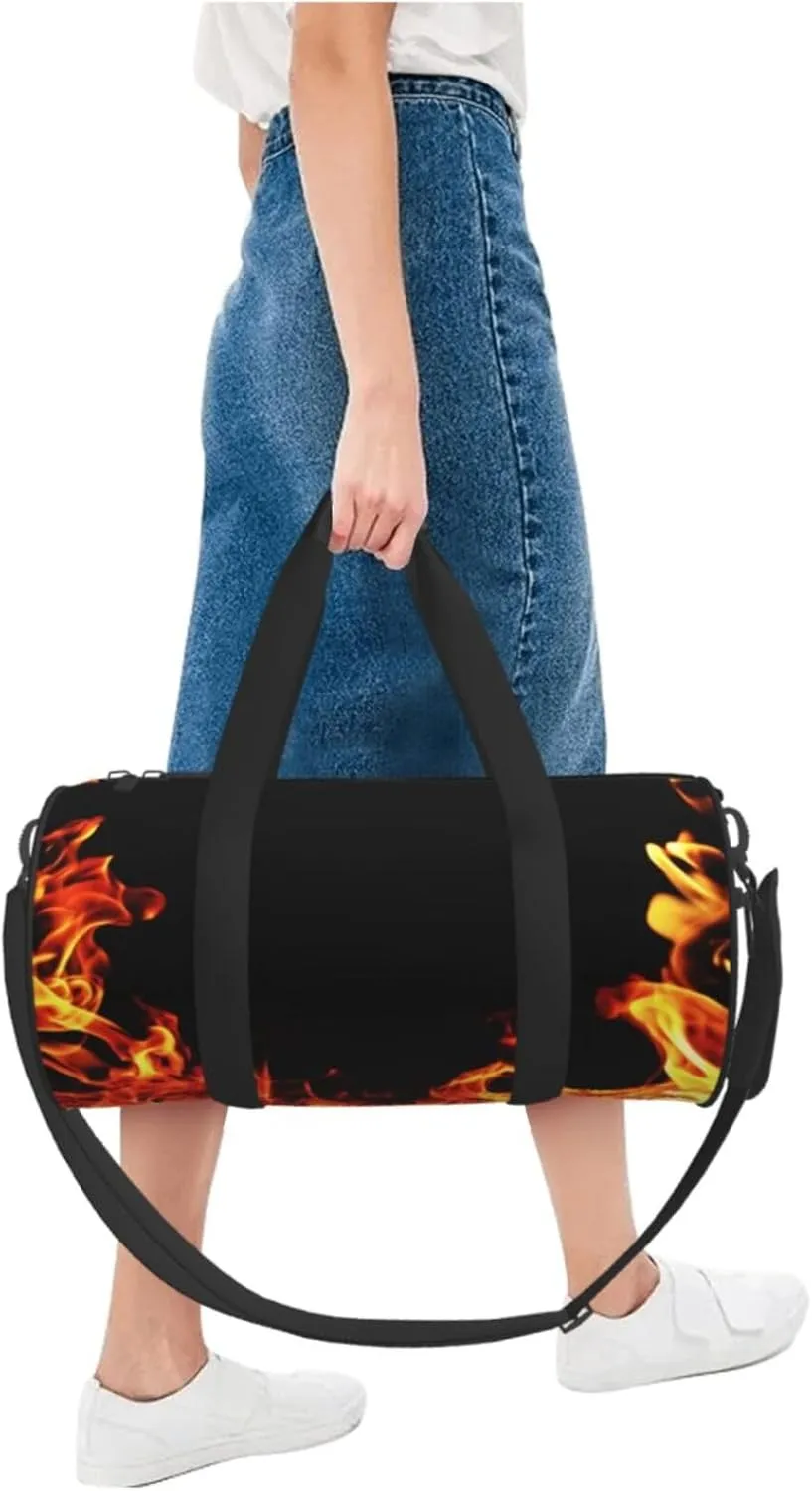 Travel Duffle Bag for Men Women, Flame Fire Hell Duffle Bags for Sport Gym Overnight Luggage