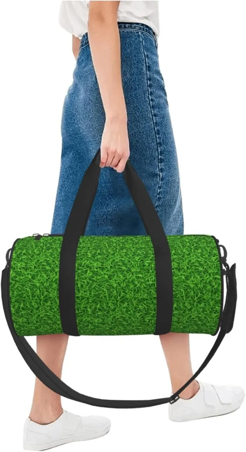 Travel Duffle Bag for Men Women, Green Grass Print Duffle Bags for Sport Gym Overnight Luggage