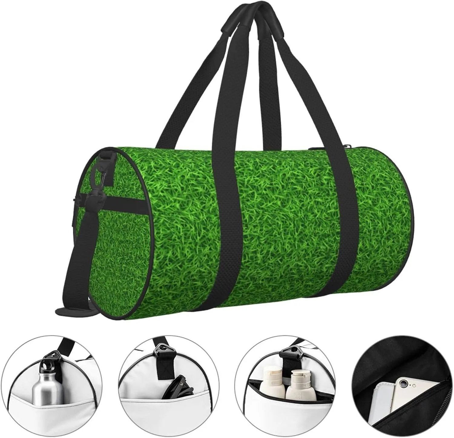 Travel Duffle Bag for Men Women, Green Grass Print Duffle Bags for Sport Gym Overnight Luggage