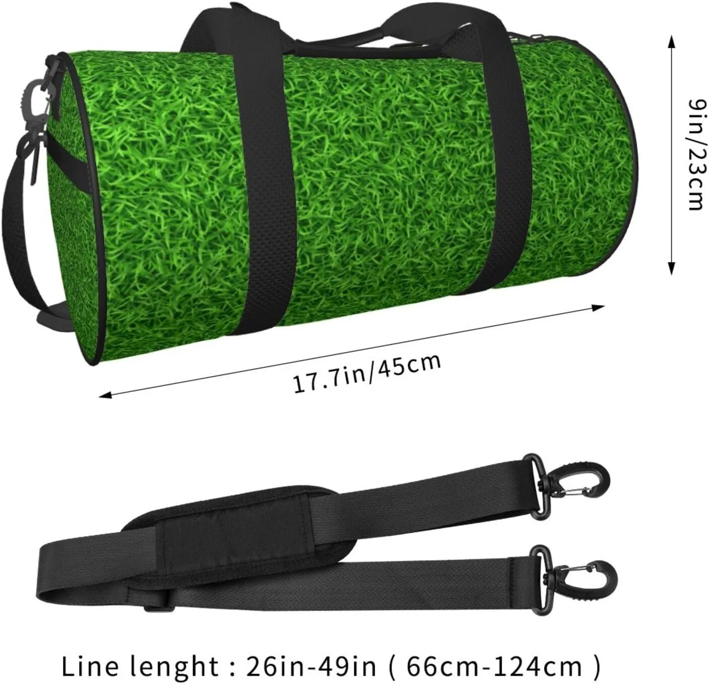 Travel Duffle Bag for Men Women, Green Grass Print Duffle Bags for Sport Gym Overnight Luggage