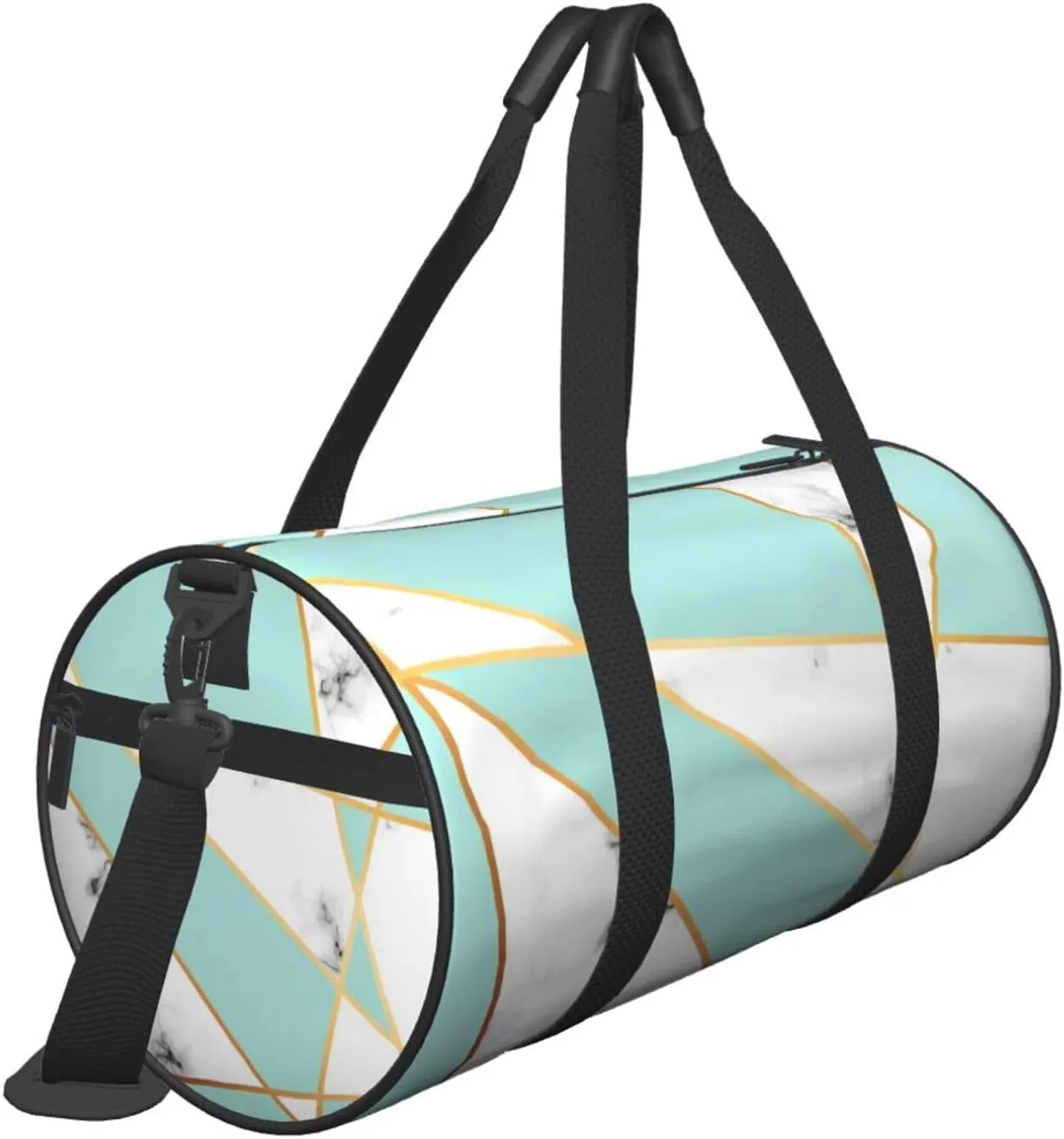 Travel Duffle Bag for Men Women, Marble Golden Lines Marbling Duffle Bags for Sport Gym Overnight Luggage