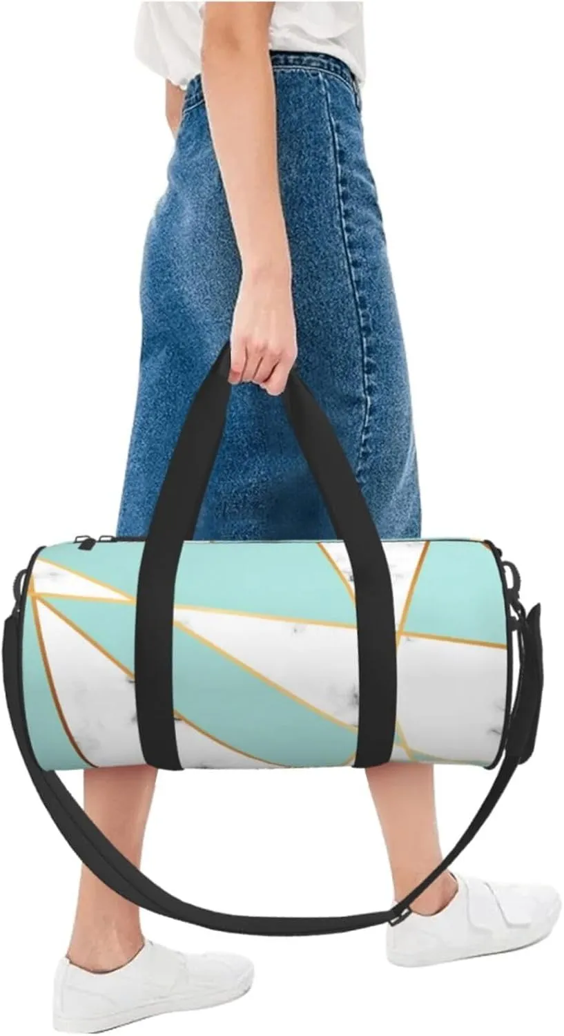 Travel Duffle Bag for Men Women, Marble Golden Lines Marbling Duffle Bags for Sport Gym Overnight Luggage