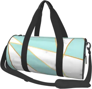 Travel Duffle Bag for Men Women, Marble Golden Lines Marbling Duffle Bags for Sport Gym Overnight Luggage